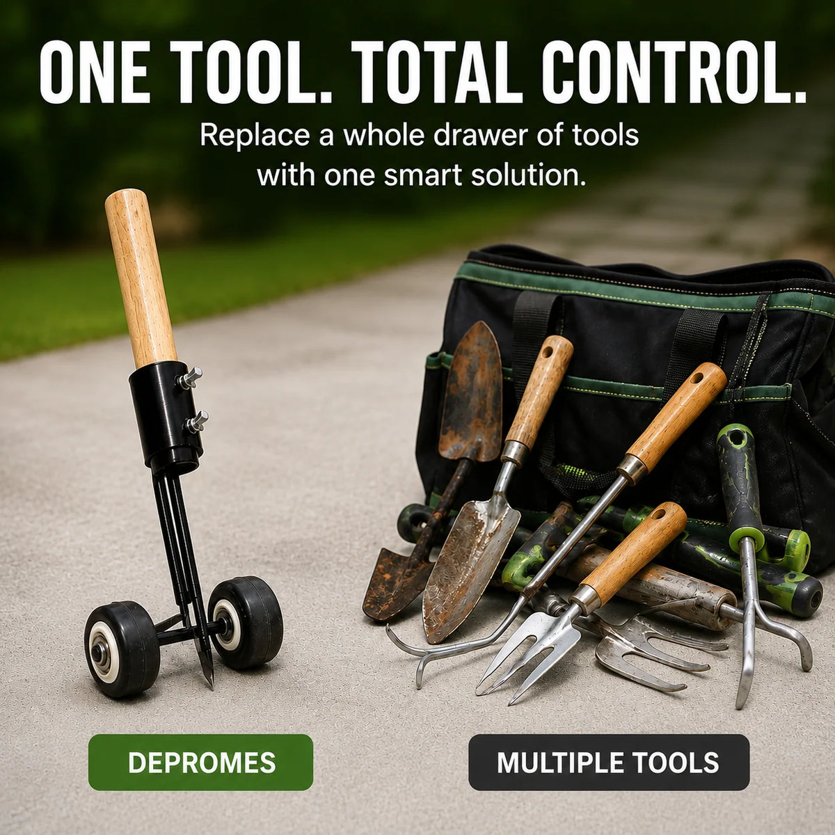 Garden Weeder Heavy-Duty Iron Compact Head for Tight Gaps