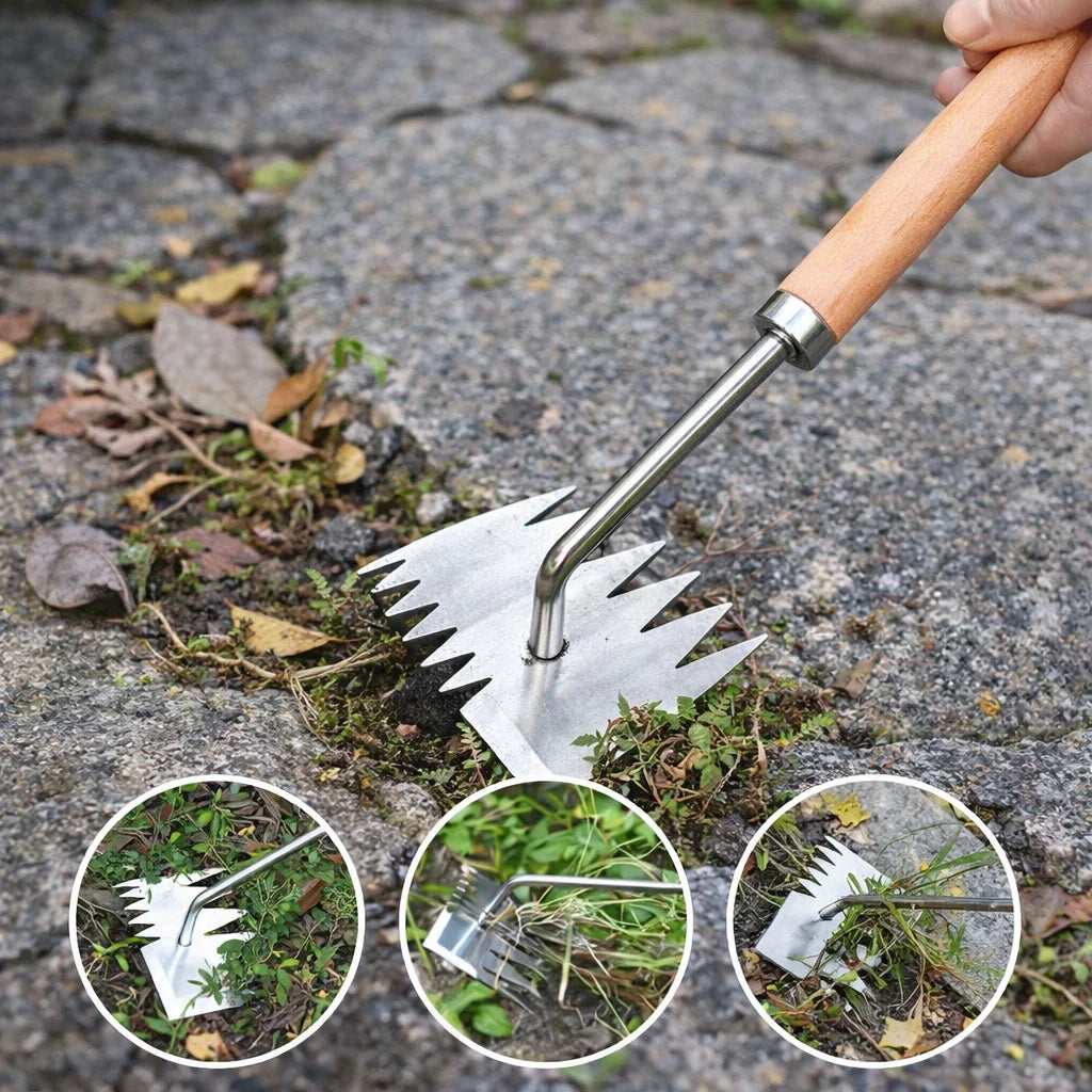 Garden Weeding Rake Four-Tine Manganese Steel