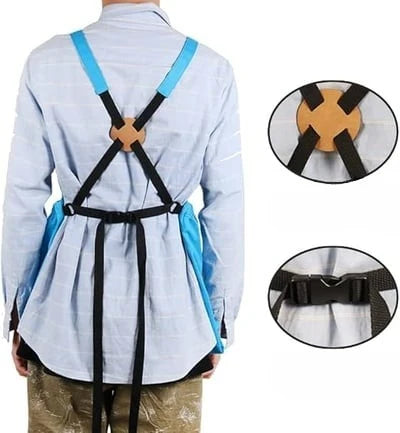 Gardening Apron Waterproof Oxford Fabric Adjustable Cross-Back Straps & Pockets