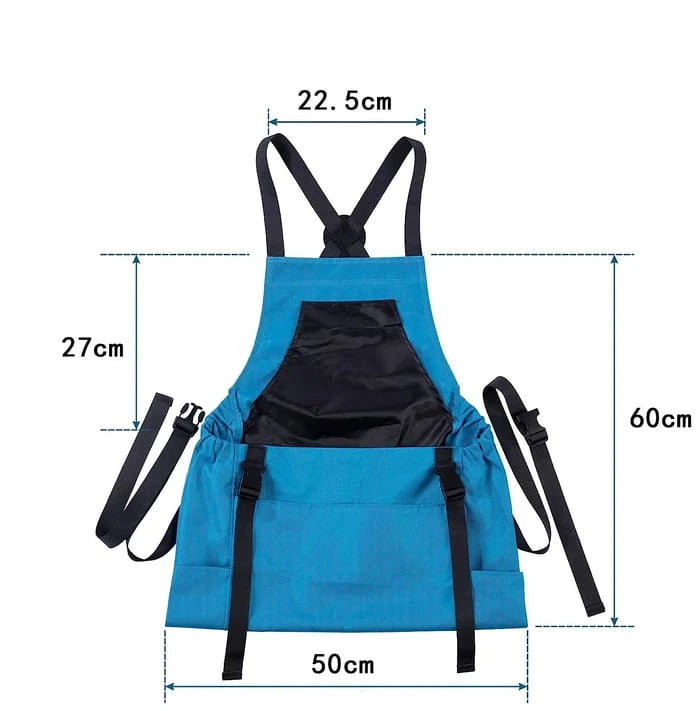 Gardening Apron Waterproof Oxford Fabric Adjustable Cross-Back Straps & Pockets