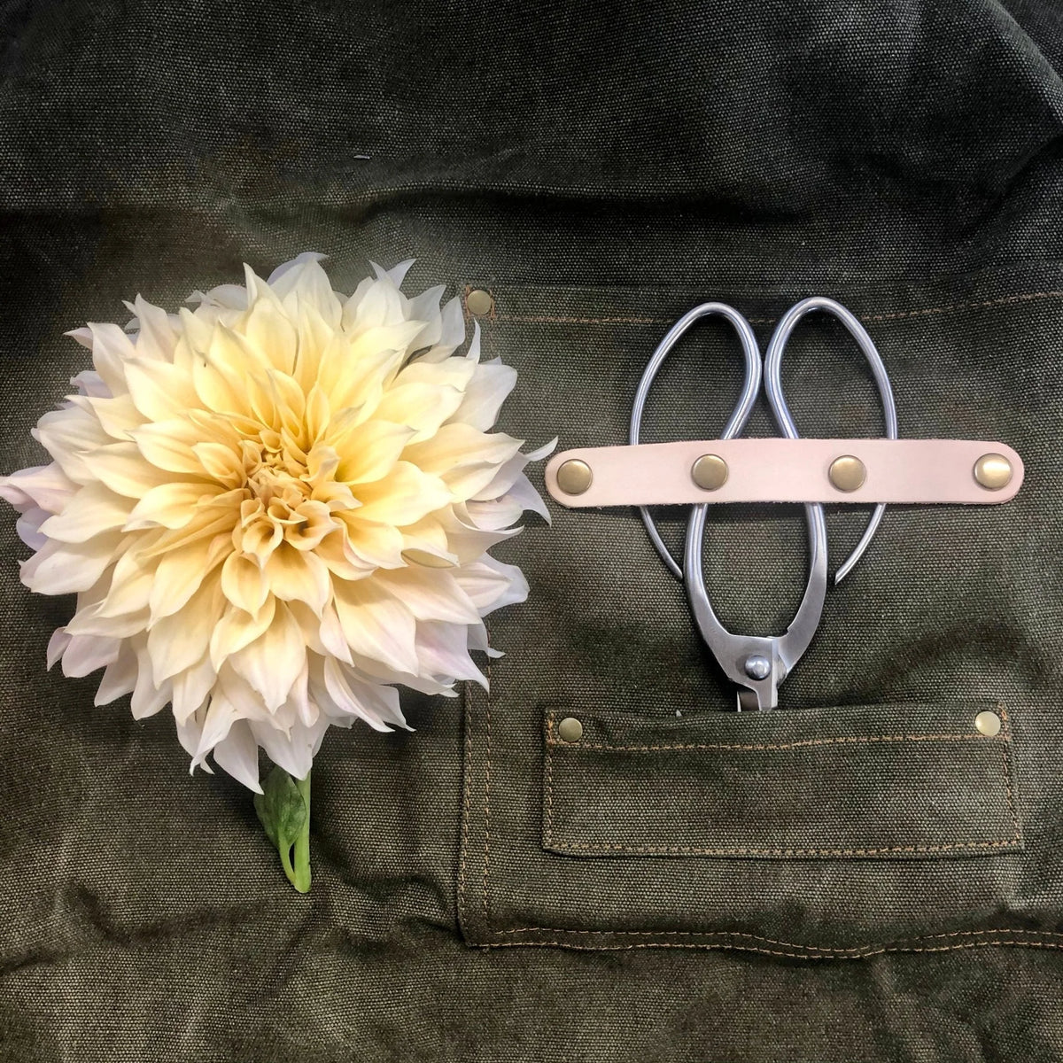 Gardening Apron Waxed Cotton Canvas Cross-Strap Multiple Pockets