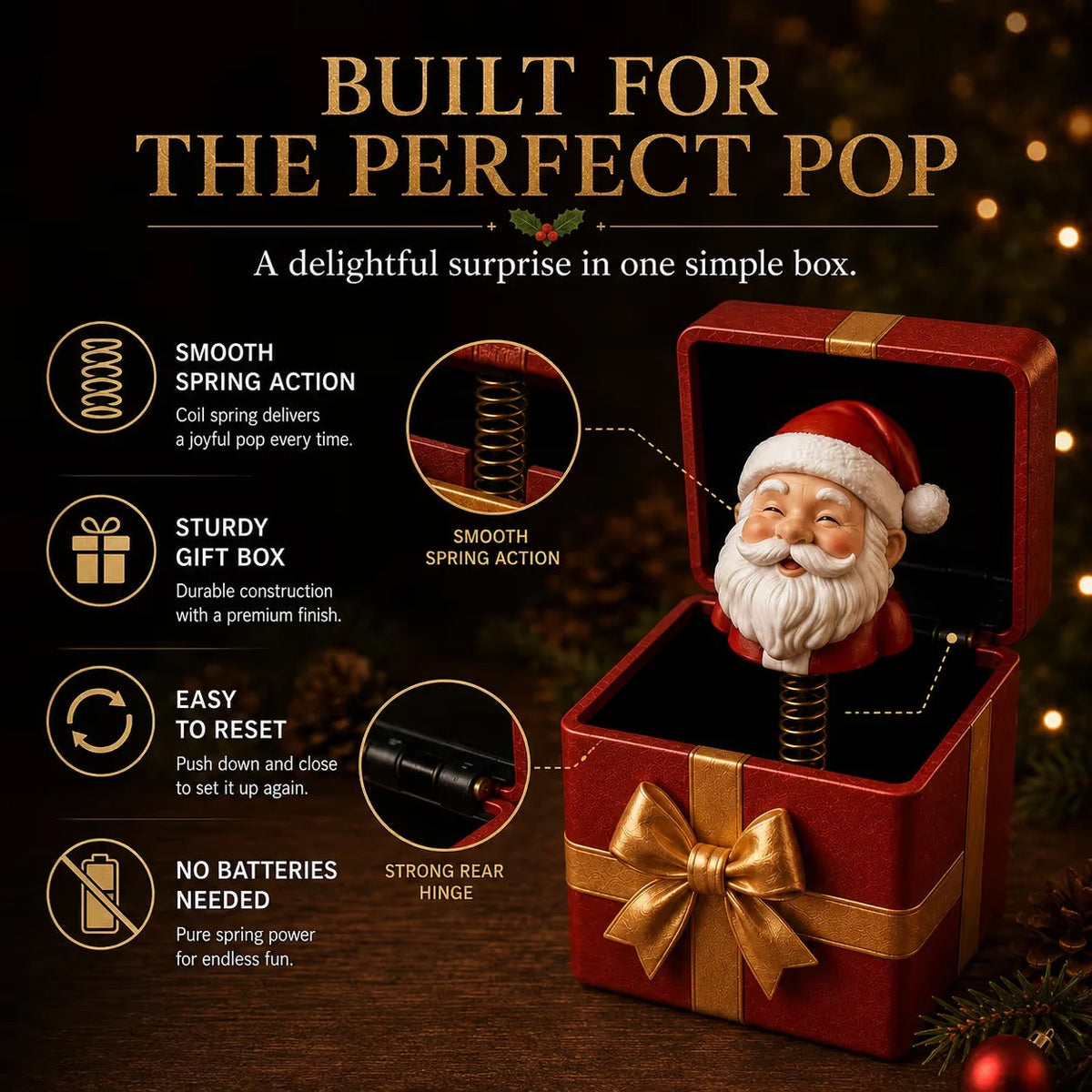 Gift Box Spring-Loaded Character Reveal Reusable