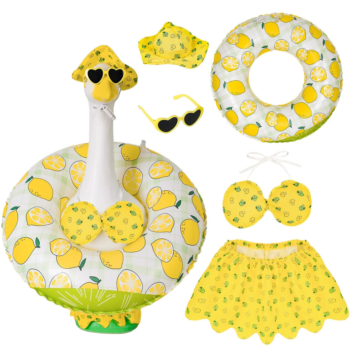 Goose Statue Outfit Set Colorful Lightweight Fabric Decor