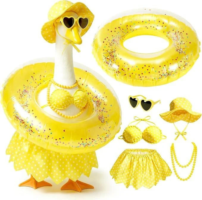 Goose Statue Outfit Set Colorful Lightweight Fabric Decor