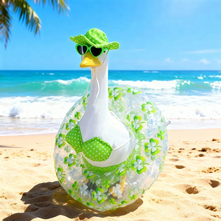 Goose Statue Outfit Set Colorful Lightweight Fabric Decor