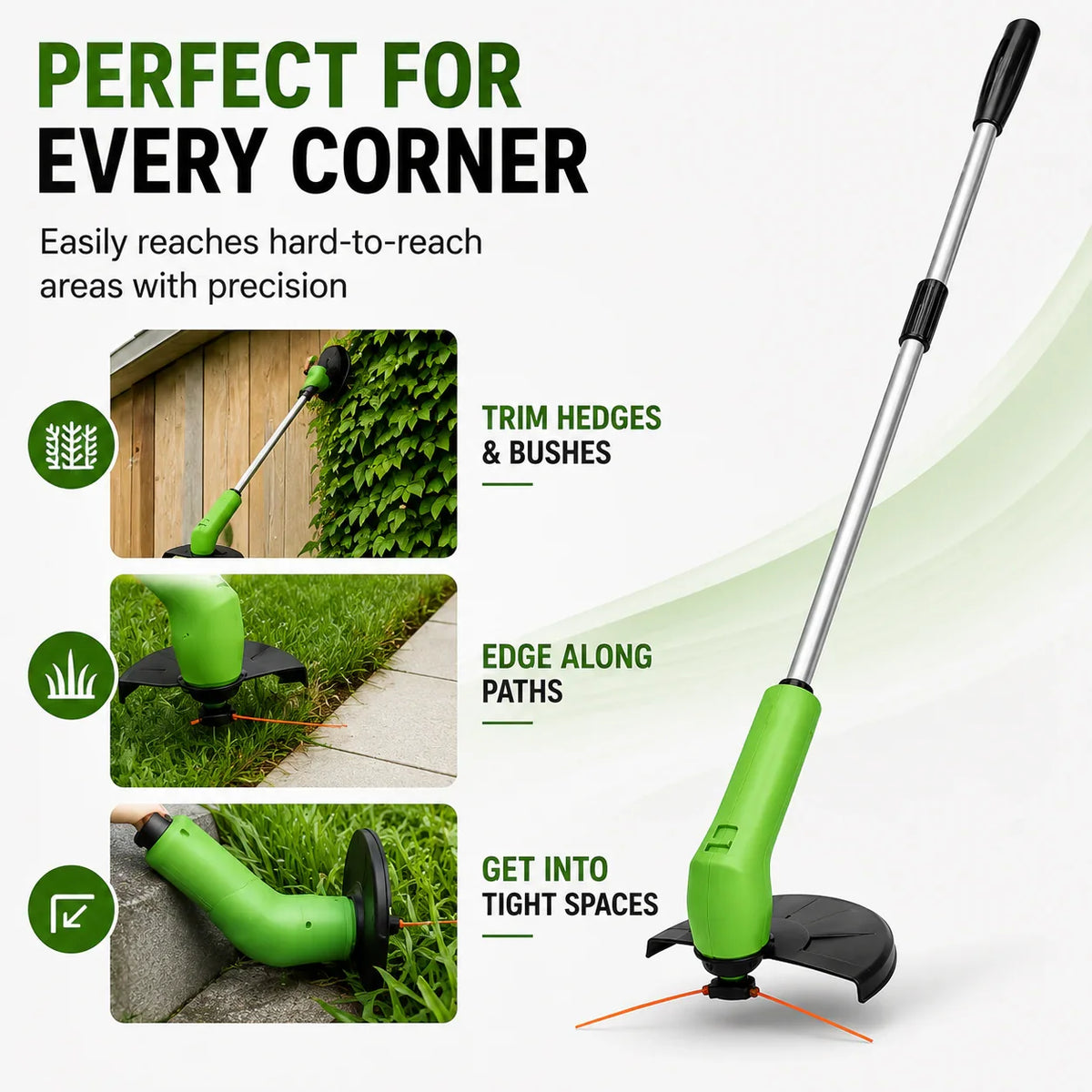 Grass Trimmer Cordless Rechargeable Adjustable Head