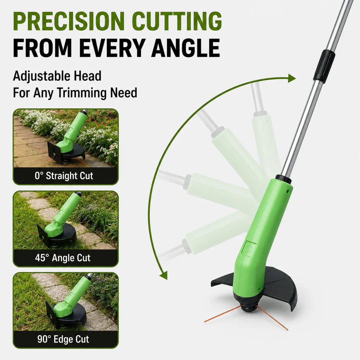 Grass Trimmer Cordless Rechargeable Adjustable Head