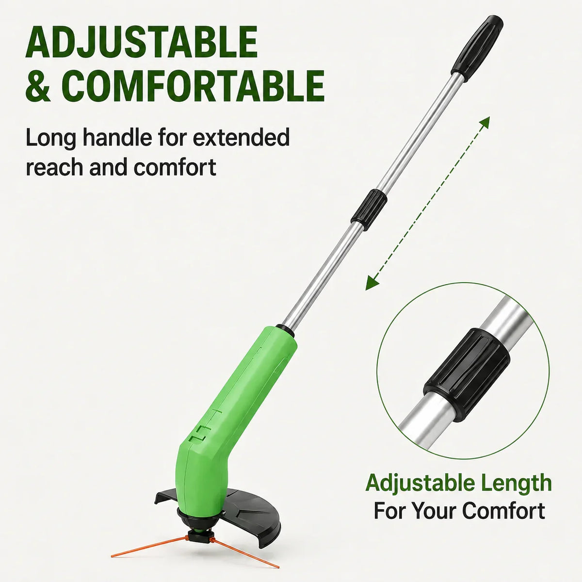 Grass Trimmer Cordless Rechargeable Adjustable Head