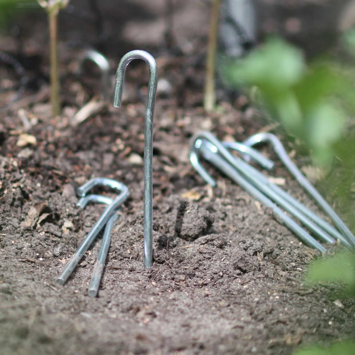 Ground Pegs Galvanized Steel Rust-Resistant Set of 10