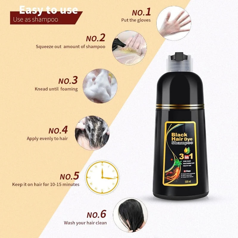 Hair Dye Shampoo Gray Coverage Ammonia & PPD-Free
