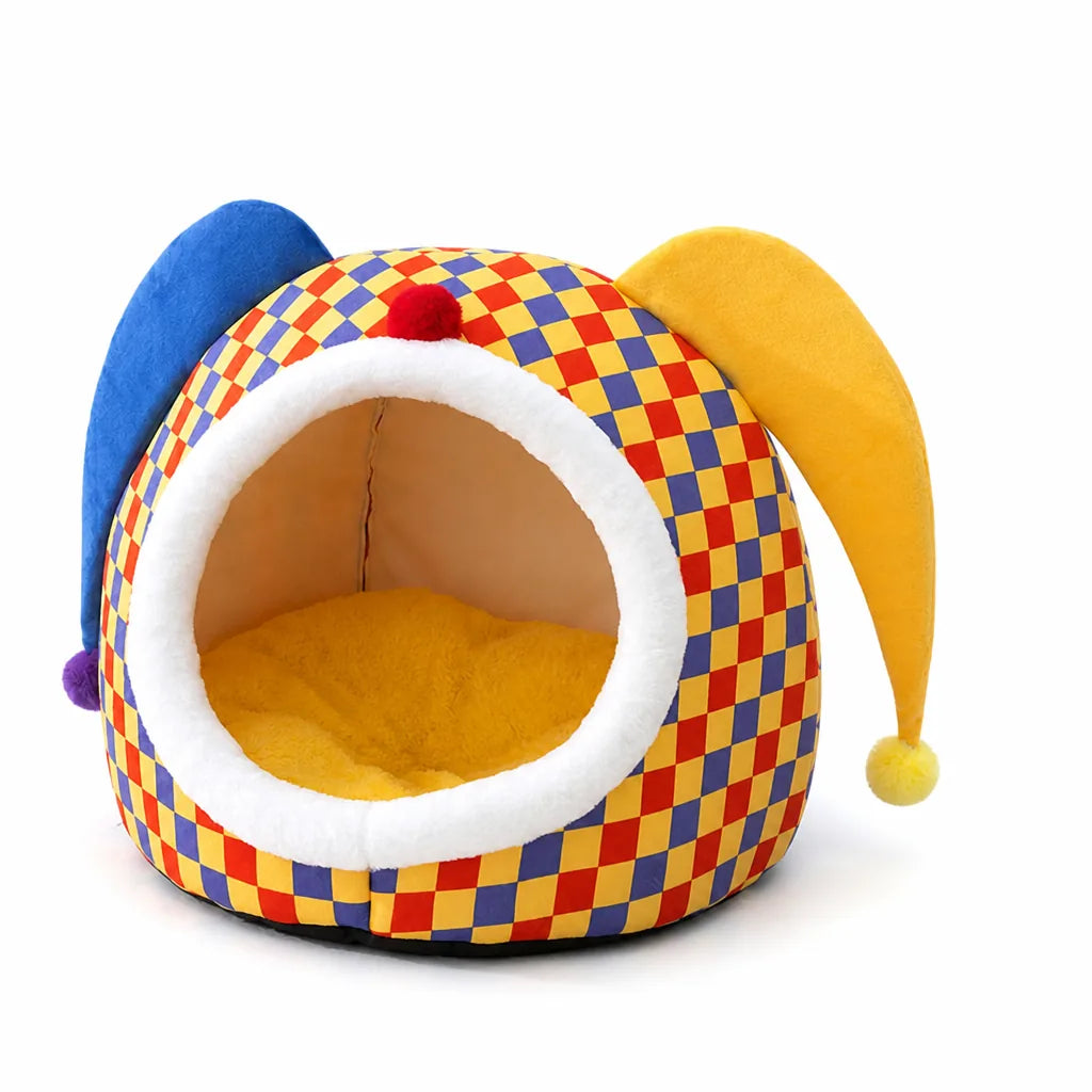 Half-Open Roof Fabric Pet Bed (For Cats & Dogs)