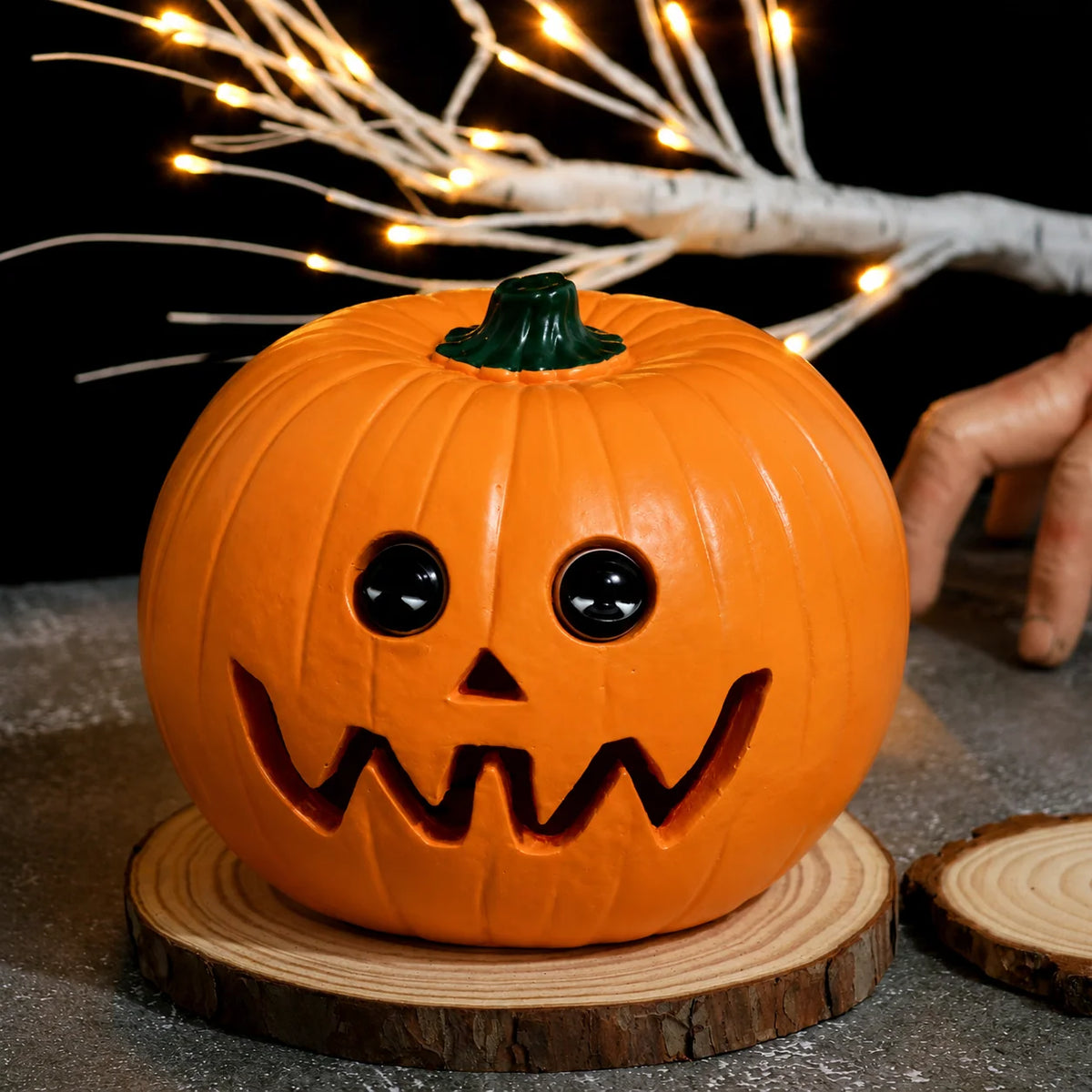 Halloween Pumpkin Decoration Painted Resin Movable Eyeballs