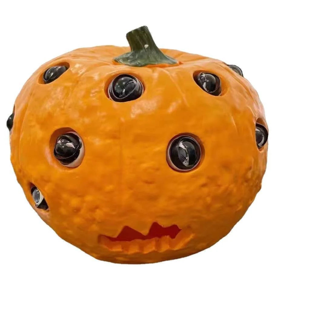 Halloween Pumpkin Decoration Painted Resin Movable Eyeballs