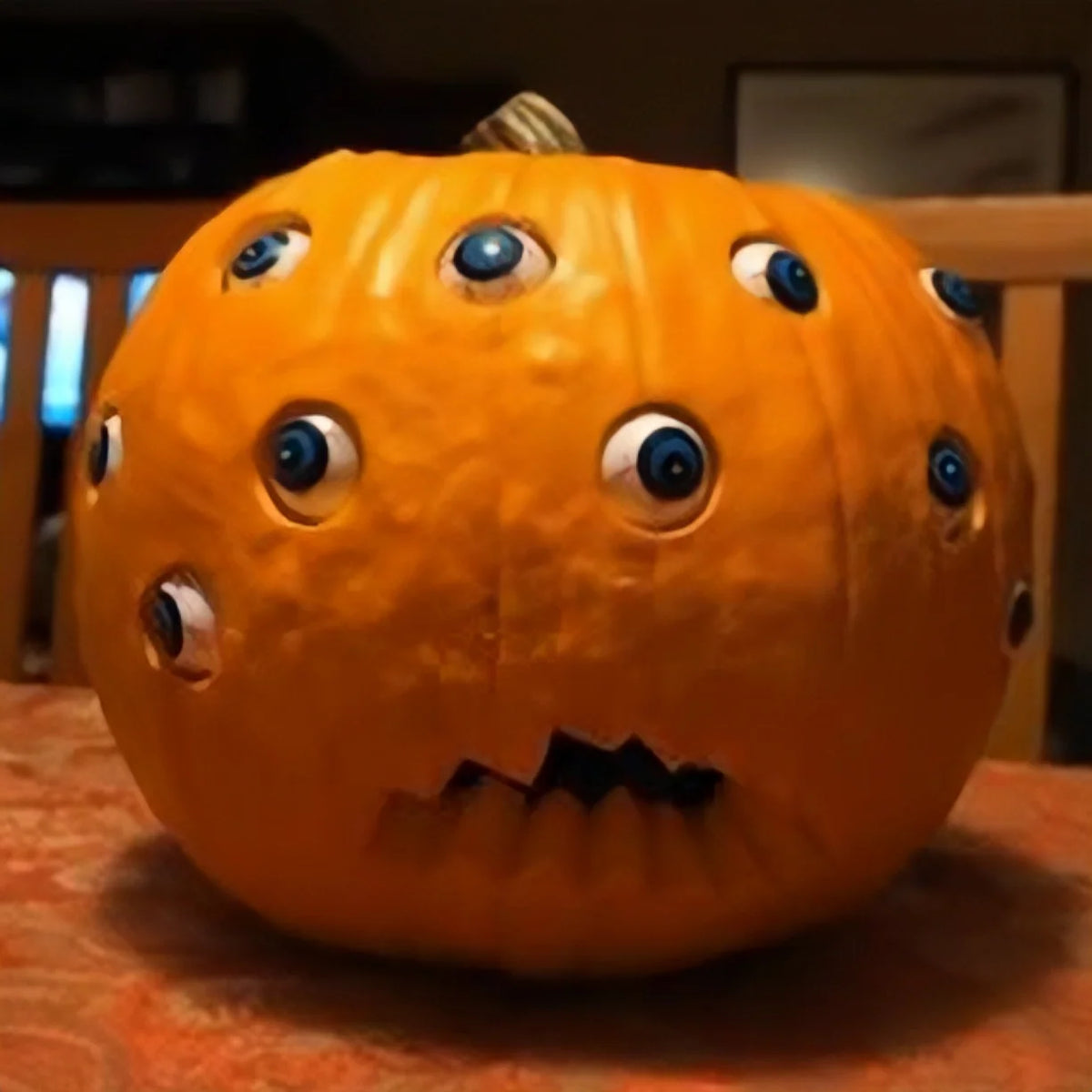 Halloween Pumpkin Decoration Painted Resin Movable Eyeballs