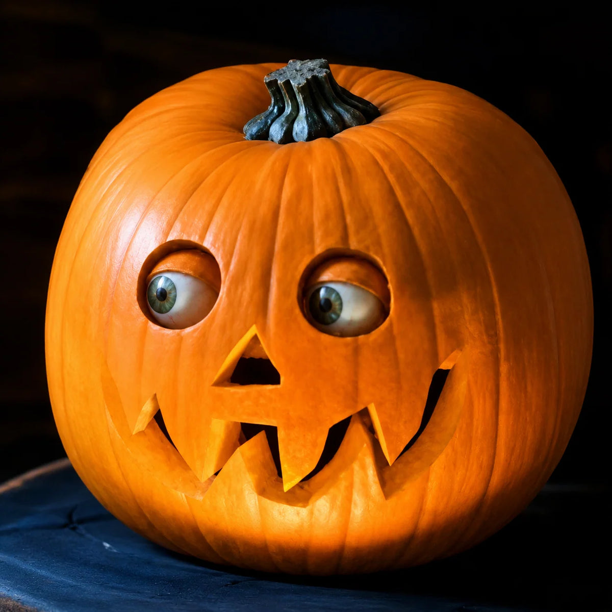 Halloween Pumpkin Decoration Painted Resin Movable Eyeballs