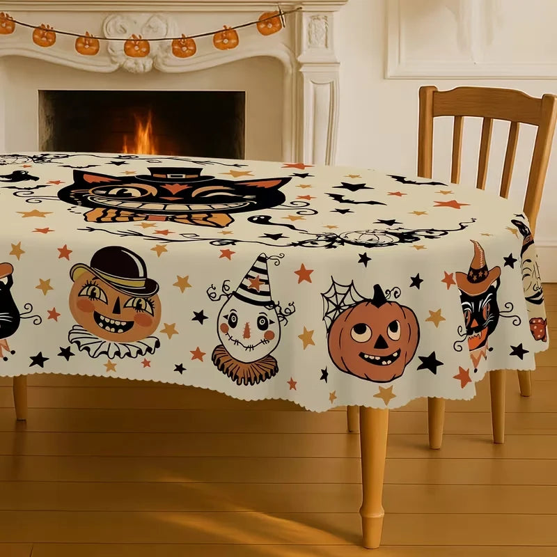 Halloween Tablecloth Lightweight Polyester Foldable for Storage
