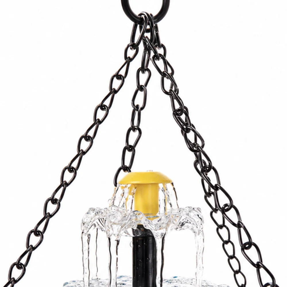 Hanging Bird Bath Solar-Powered Two-Tier Cascade