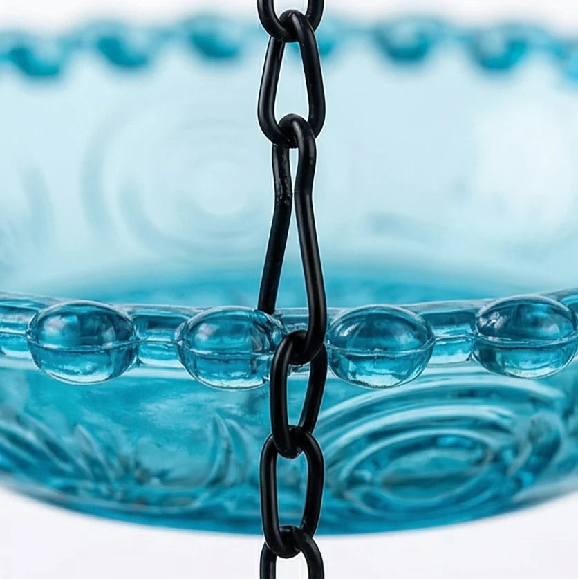 Hanging Bird Feeder & Bird Bath Dual-Tier Weather-Resistant Plastic
