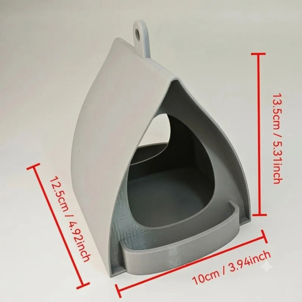 Hanging Bird Feeder Weather-Resistant Plastic Curved Roof Easy Refill