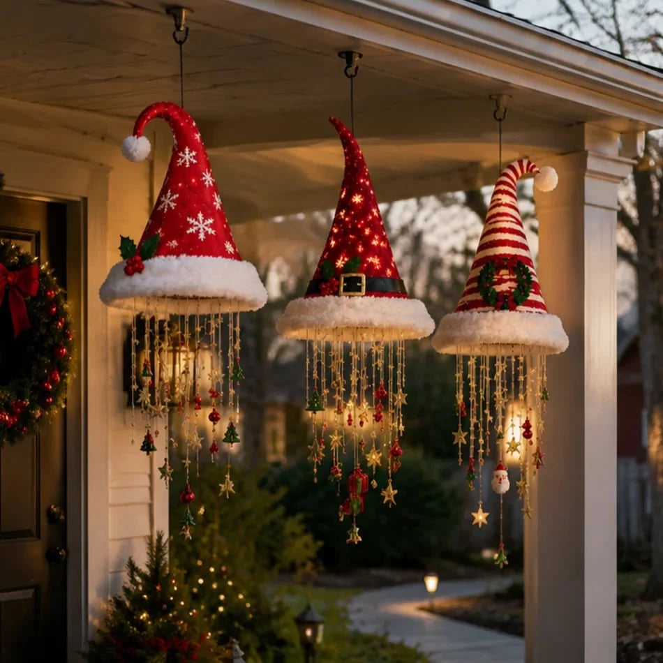 Hanging Christmas Decoration Warm Lights & Dangling Ornaments