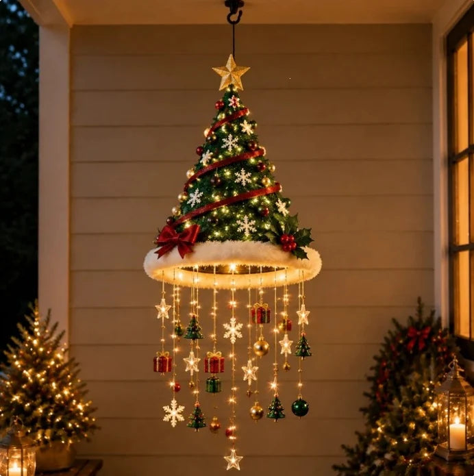 Hanging Christmas Decoration Warm Lights & Dangling Ornaments