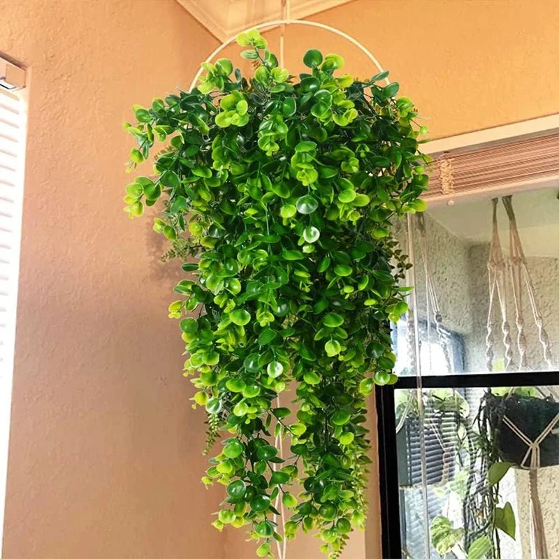 Hanging Plant Artificial Eucalyptus UV-Resistant Set of 2