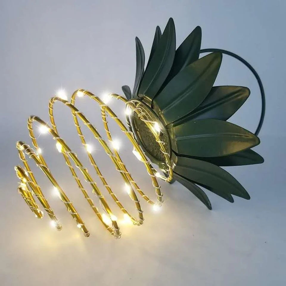 Hanging Solar Lantern Pineapple Design Solar-Powered 60 LED