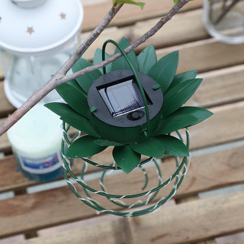 Hanging Solar Lantern Pineapple Design Solar-Powered 60 LED