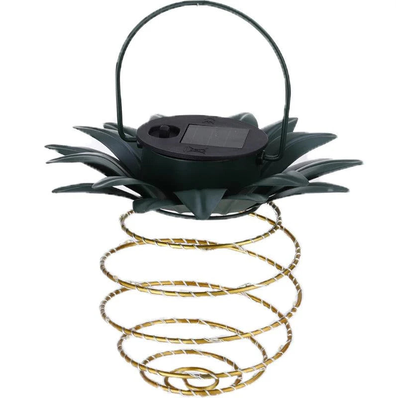 Hanging Solar Lantern Pineapple Design Solar-Powered 60 LED