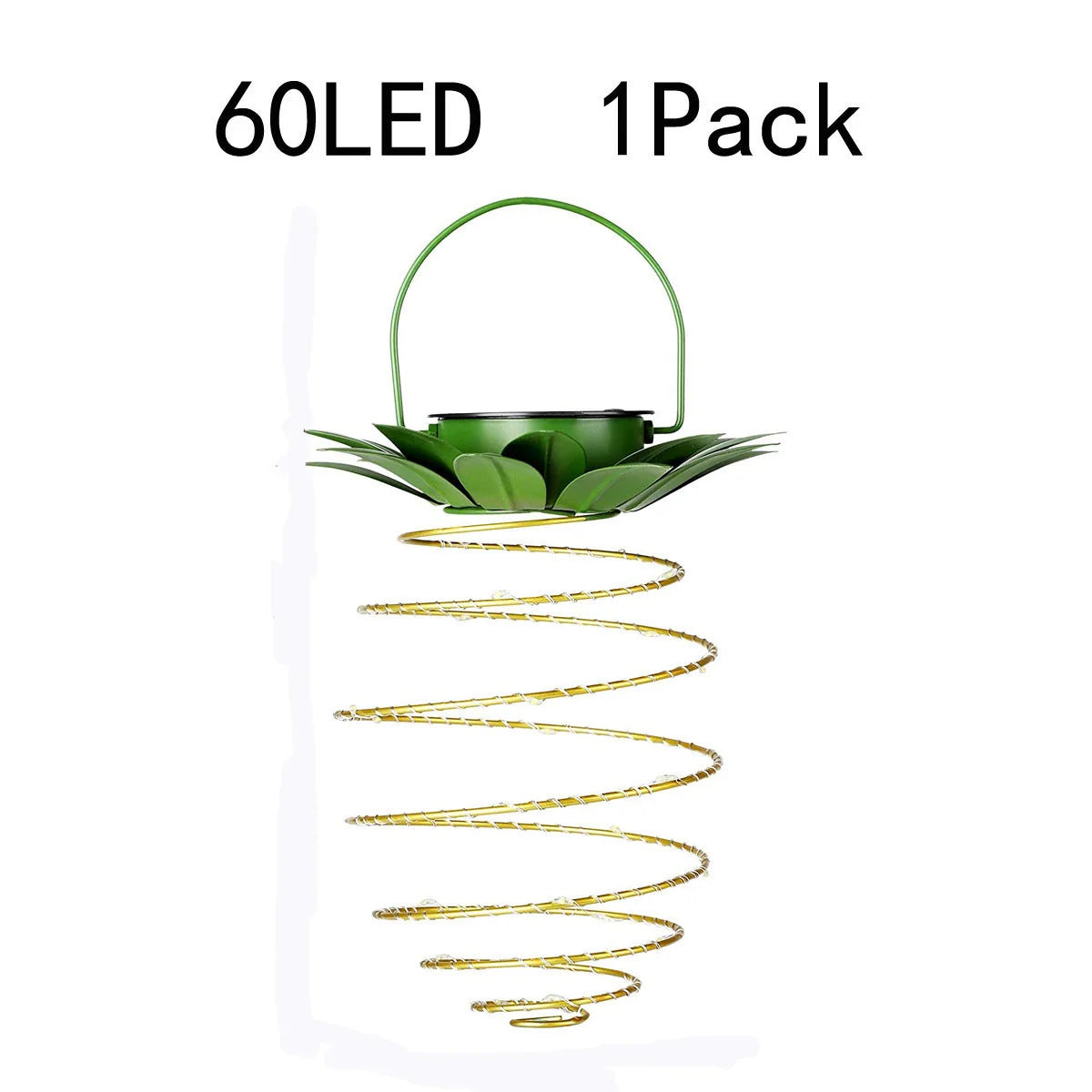 Hanging Solar Lantern Pineapple Design Solar-Powered 60 LED