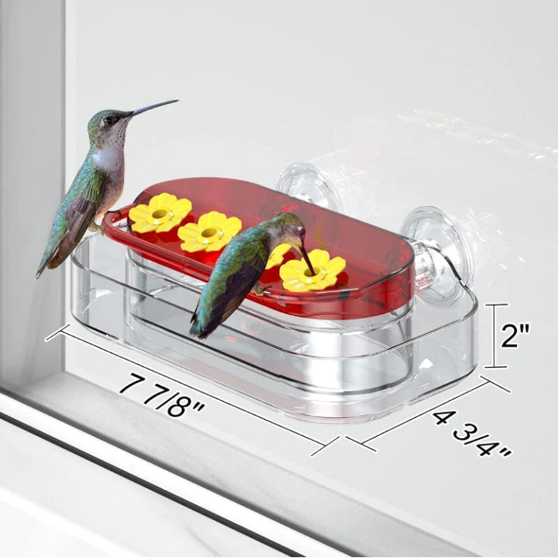 Hummingbird Feeder Clear Window Mount 8 Oz Capacity Ant Moat