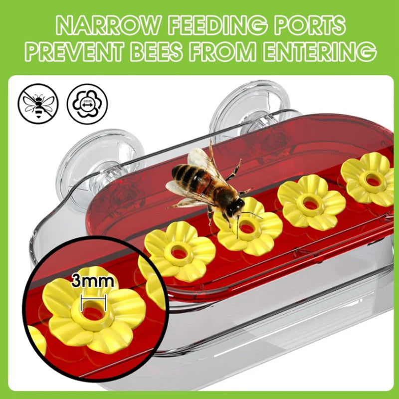 Hummingbird Feeder Clear Window Mount 8 Oz Capacity Ant Moat