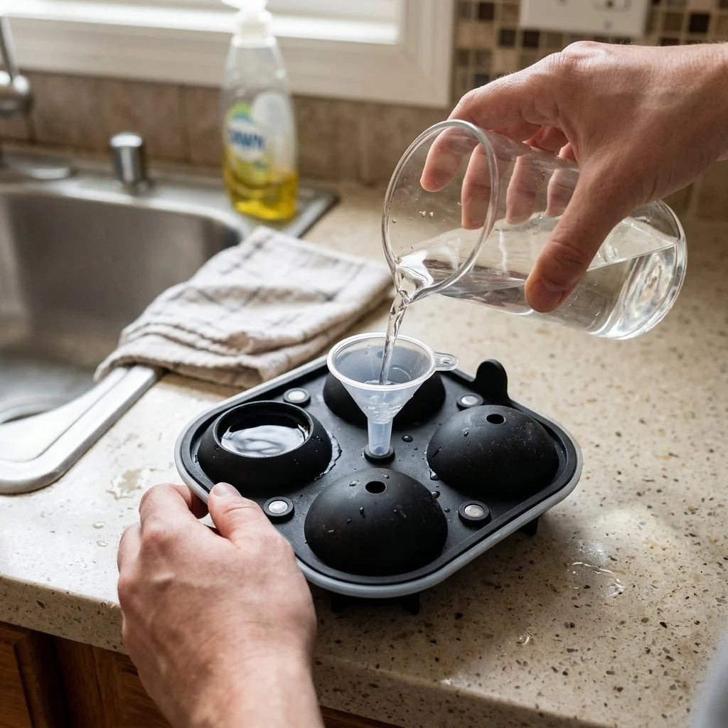 Ice Sphere Mold BPA-Free Silicone Set of 4 2.5-Inch Spheres