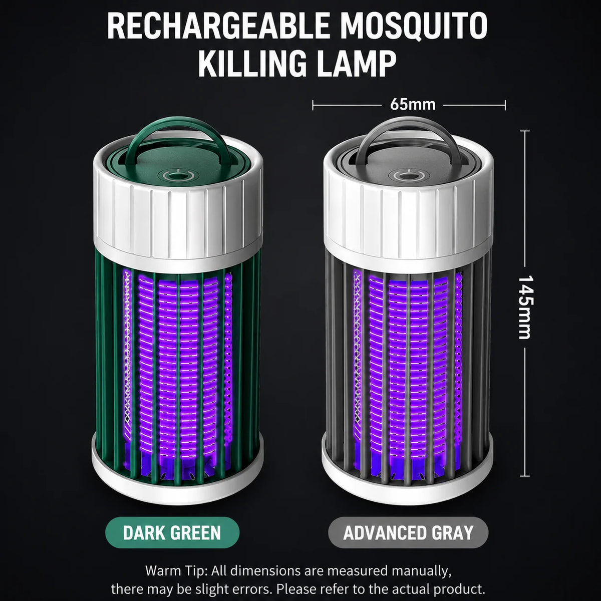 Insect Trap Lamp UV Light Rechargeable USB Hanging Loop