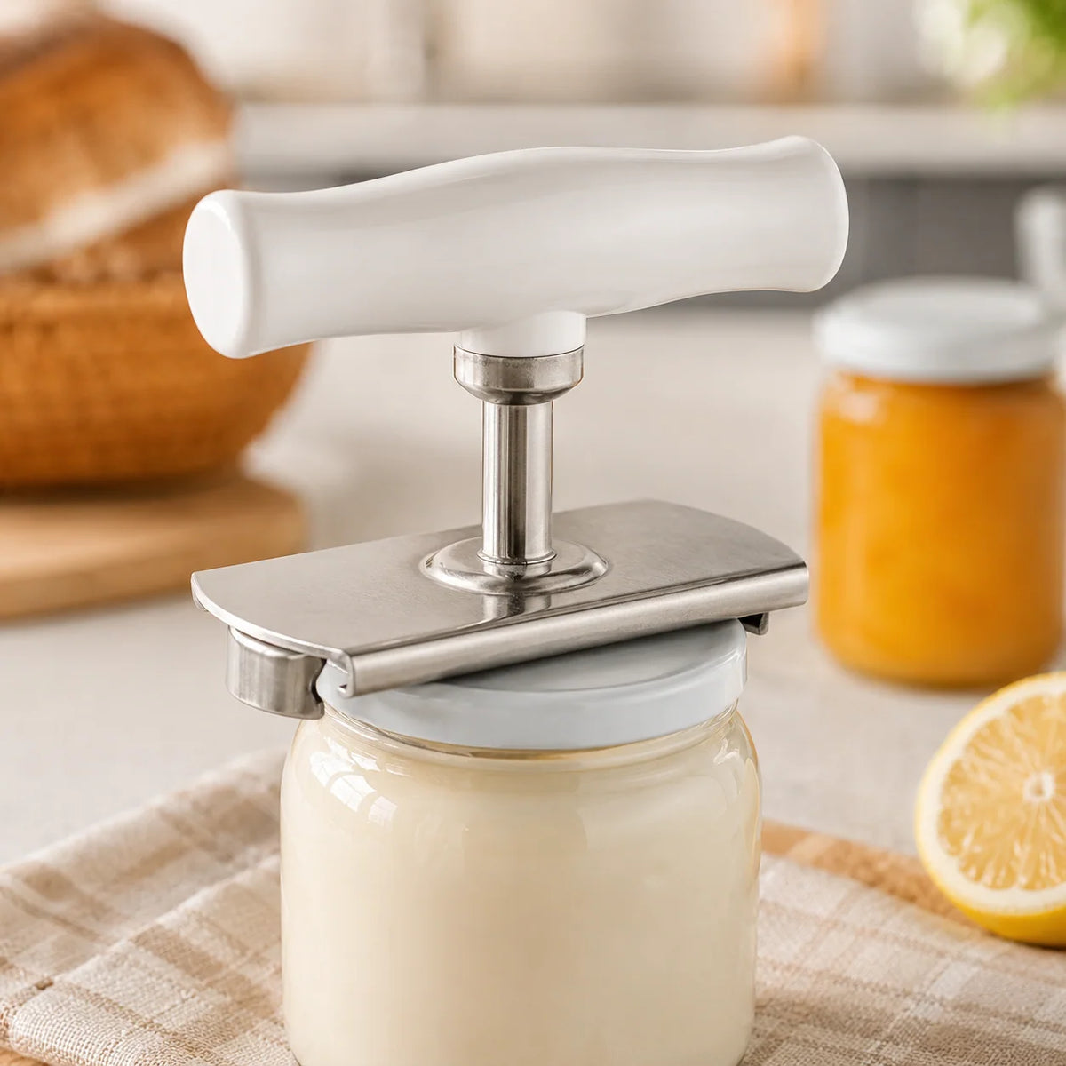 Jar Opener Adjustable Stainless Steel Grip Wide T-Handle
