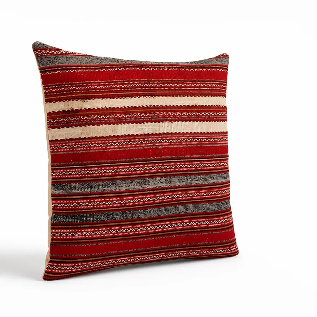 Kilim-Style Geometric Pattern Cushion Cover (Cover Only, 45x45 cm)