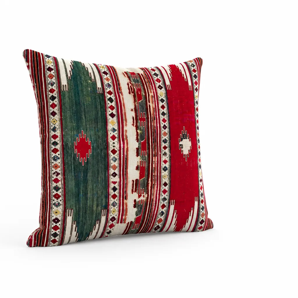 Kilim-Style Geometric Pattern Cushion Cover (Cover Only, 45x45 cm)