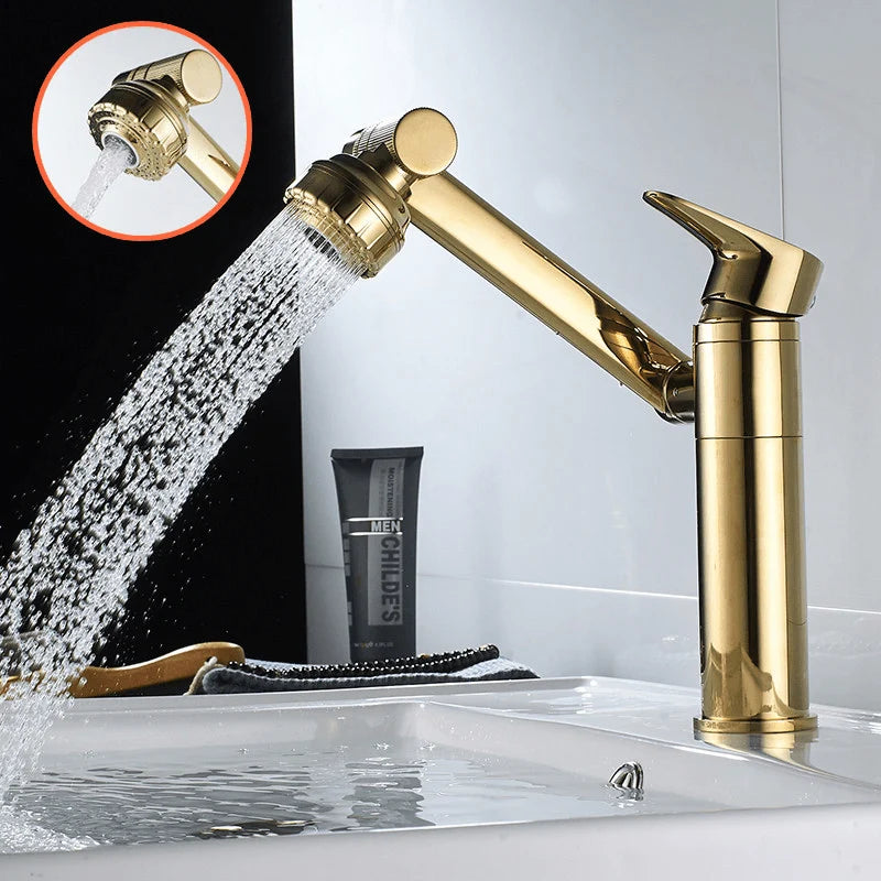 Kitchen Faucet 360° Swivel Integrated Spray Stainless Steel