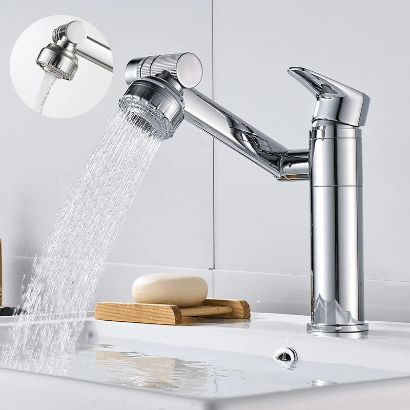 Kitchen Faucet 360° Swivel Integrated Spray Stainless Steel