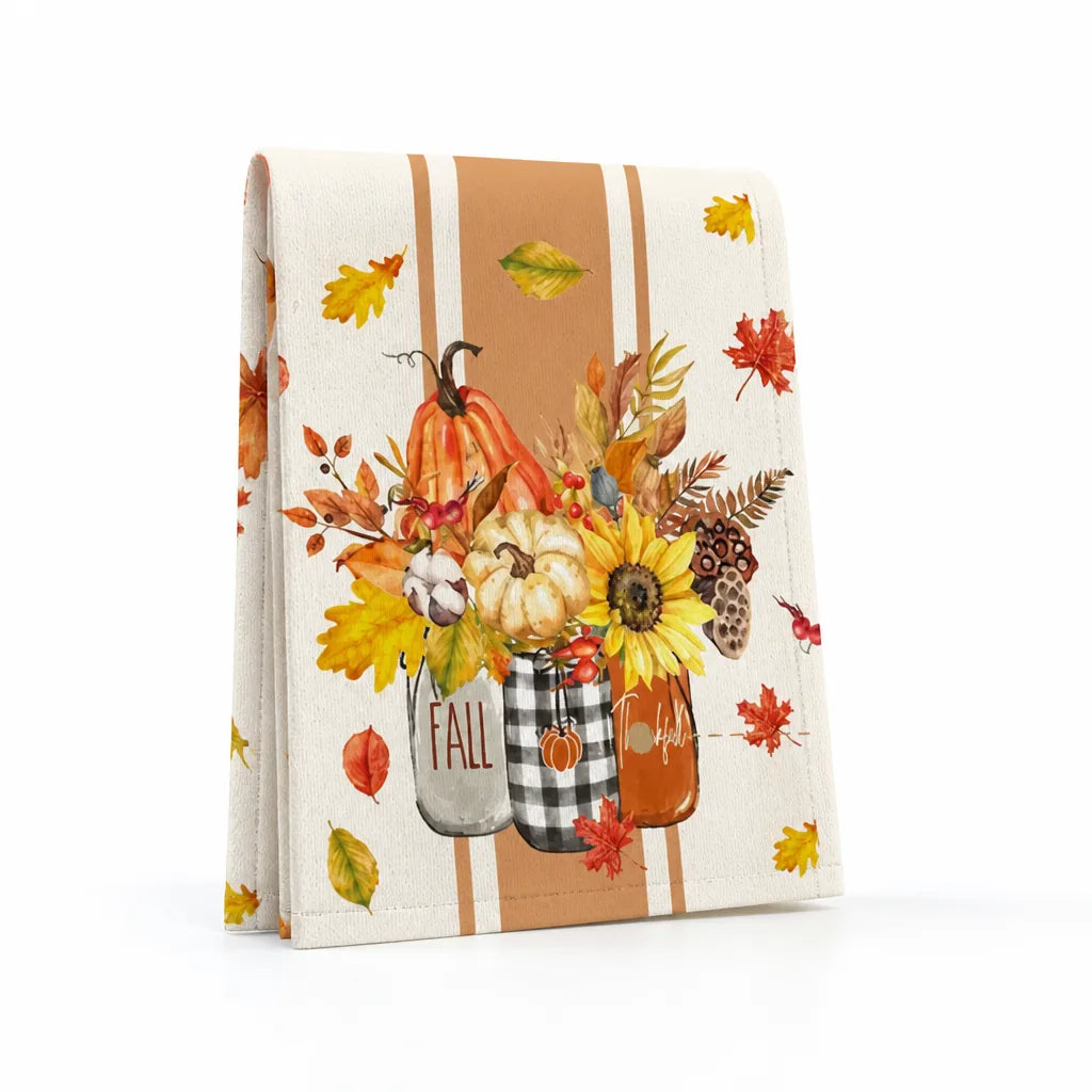 Kitchen Towels Autumn Pumpkin Design Absorbent & Machine Washable