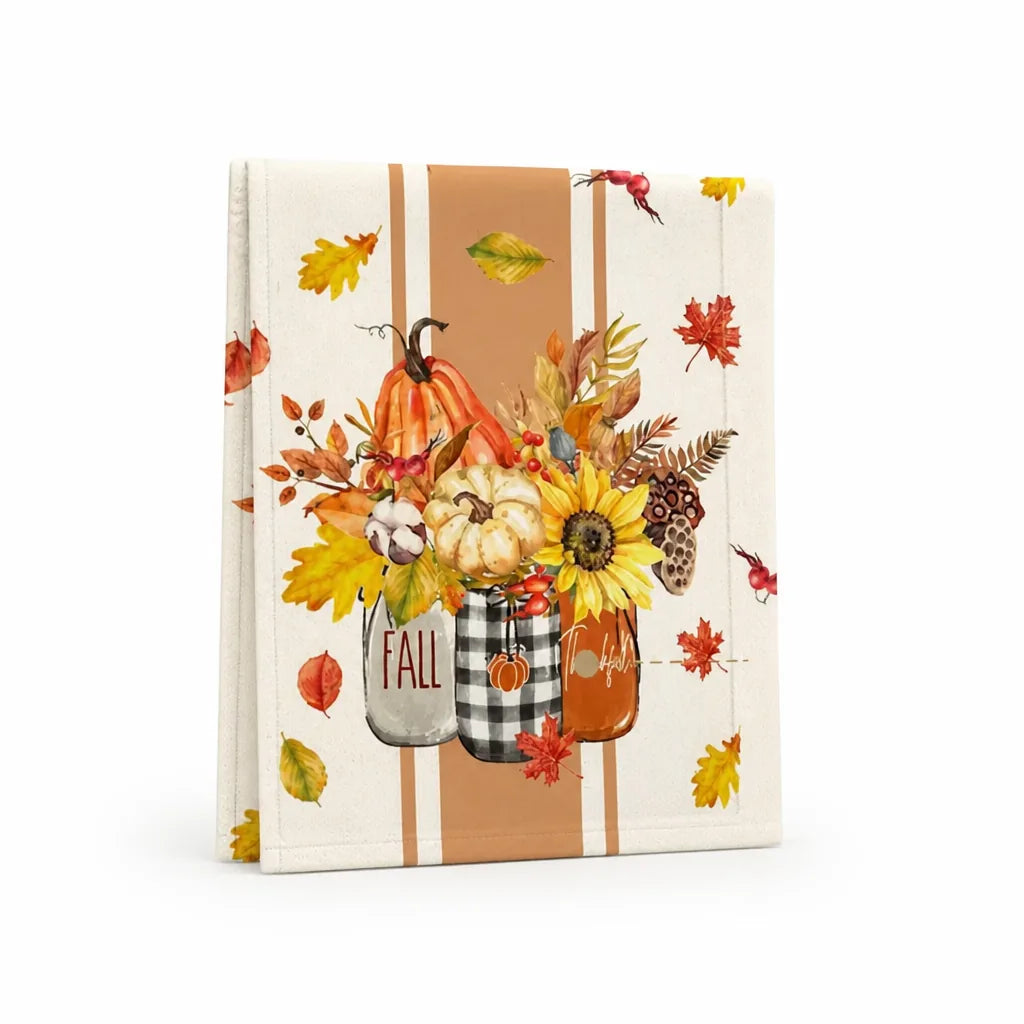 Kitchen Towels Autumn Pumpkin Design Absorbent & Machine Washable