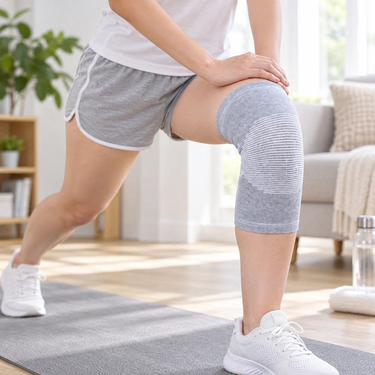 Knee Compression Sleeve Breathable Moisture-Wicking Bamboo Fabric