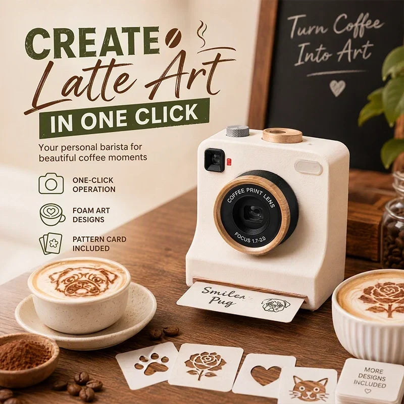 Latte Art Stencil Press Manual Powder Release Reusable Stencil Cards