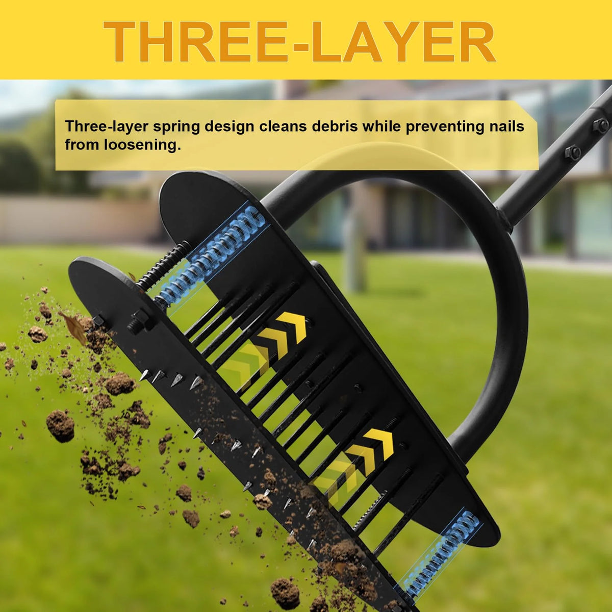 Lawn Coring Aerator Spring-Assisted Iron 41-Inch T-Handle