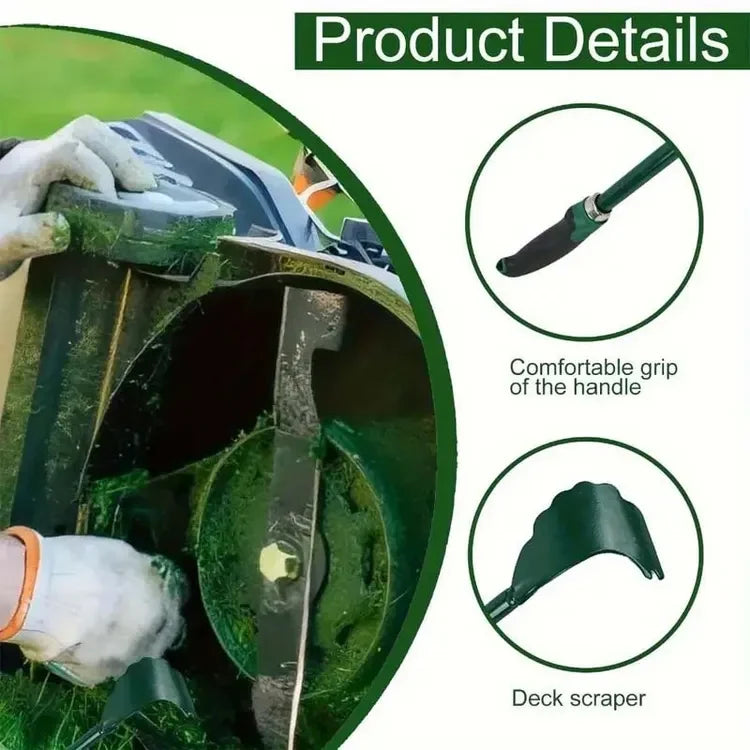 Lawn Mower Deck Scraper Rust-Resistant Metal Rubber Grip