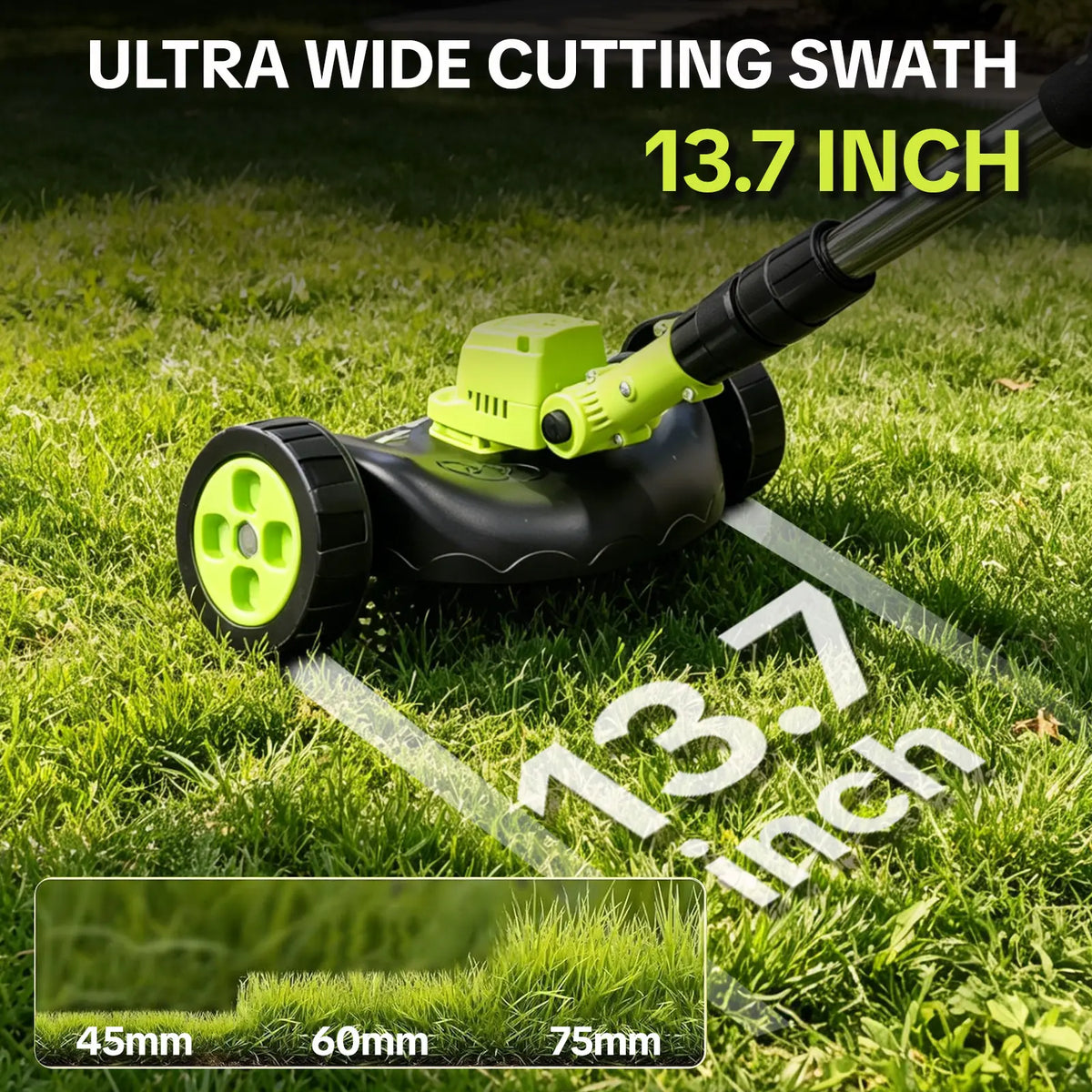 Lawn Mower Trimmer & Edger 3-In-1 Cordless Adjustable Shaft