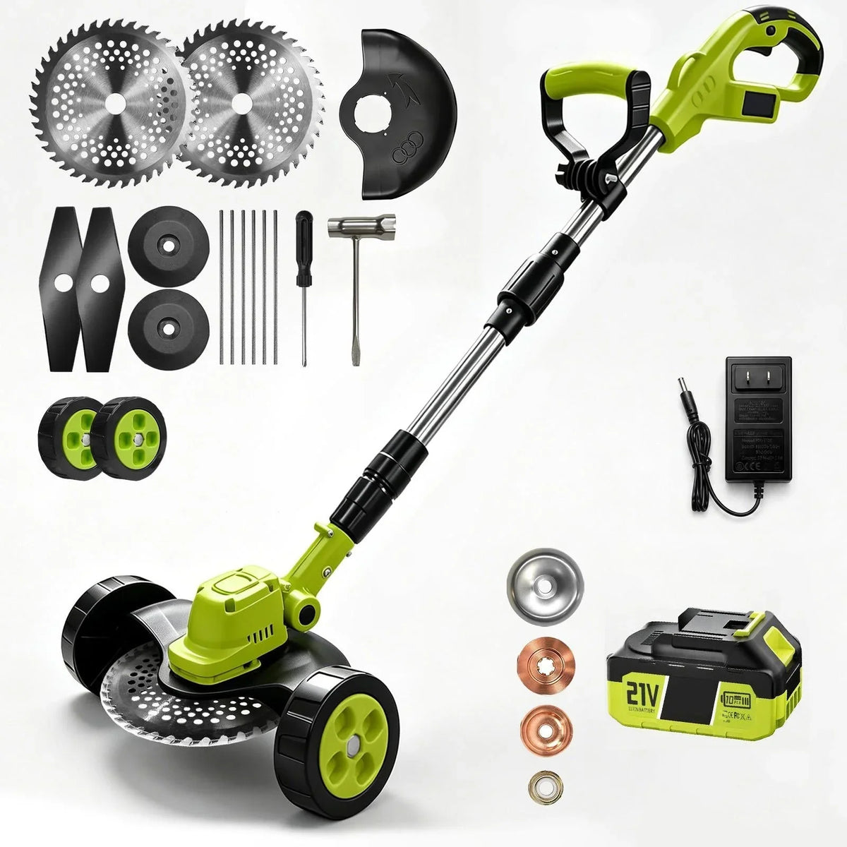 Lawn Mower Trimmer & Edger 3-In-1 Cordless Adjustable Shaft
