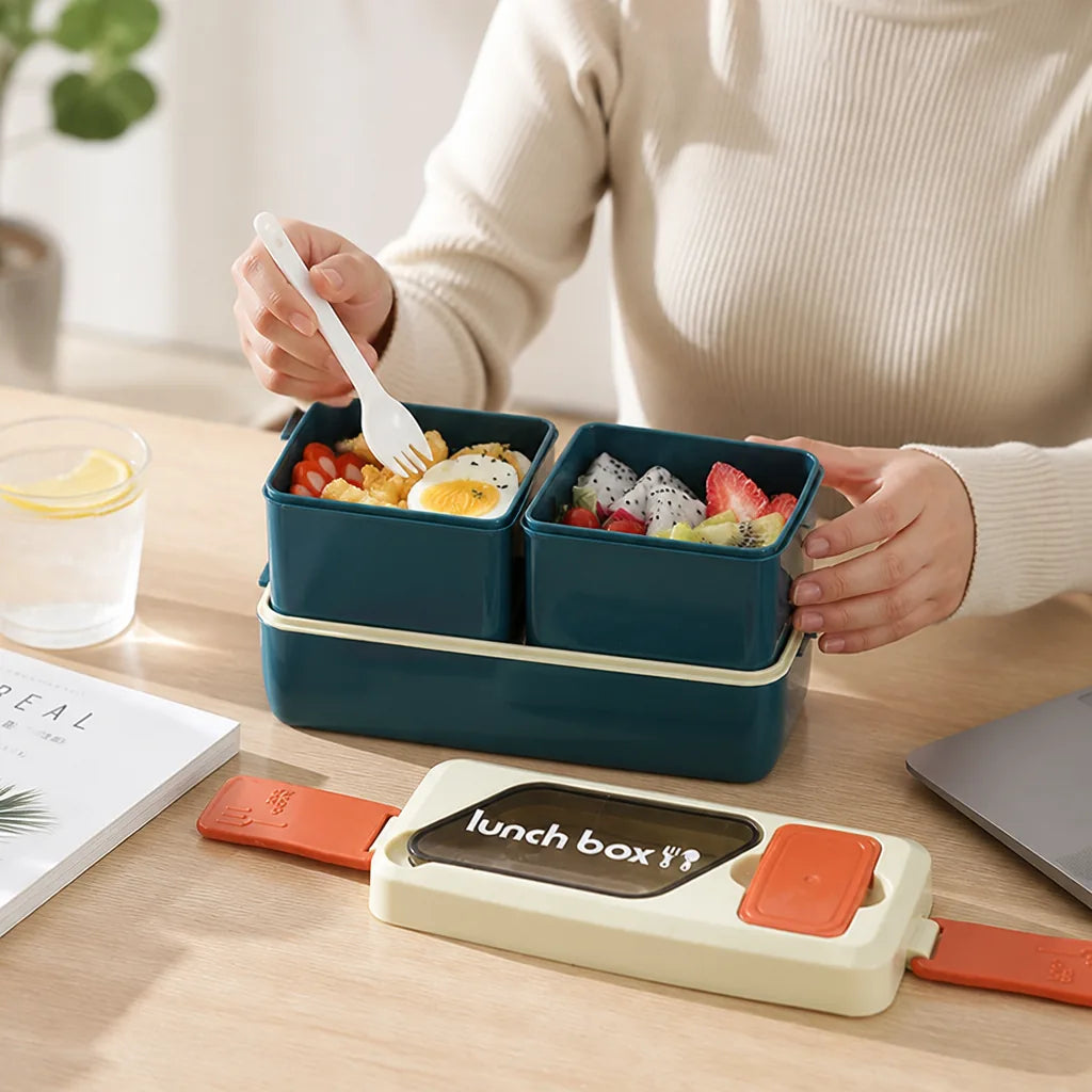Lunch Box Two-Tier Leak-Proof Microwave-Safe