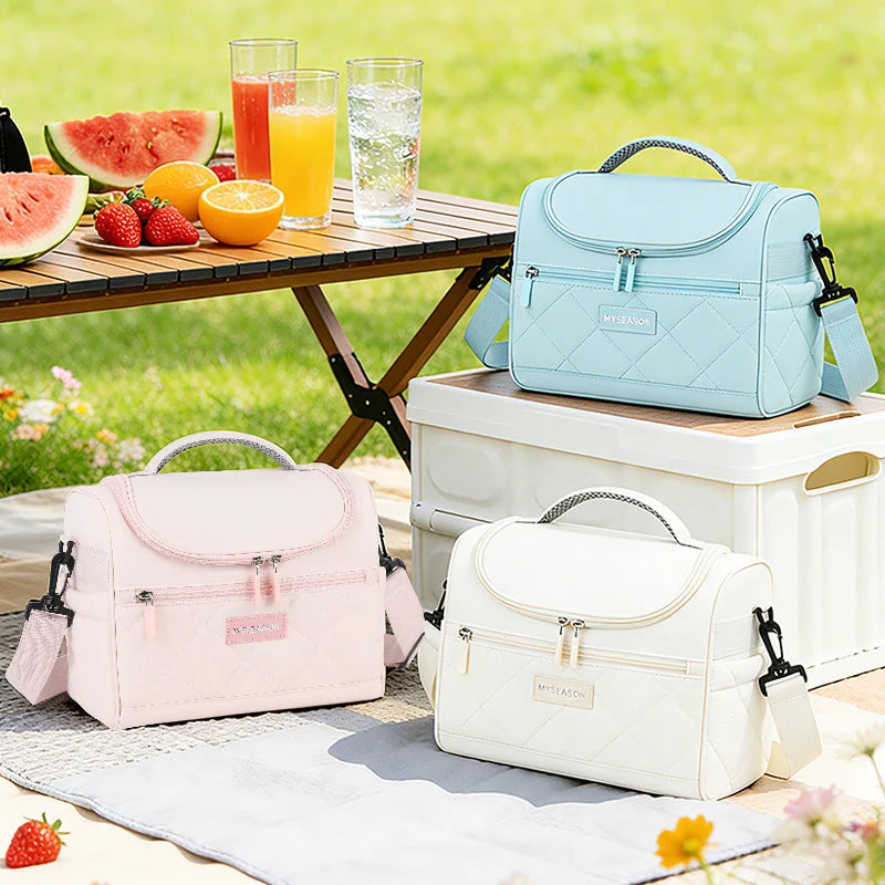 Lunch Cooler Bag Insulated Splash-Resistant Removable Shoulder Strap