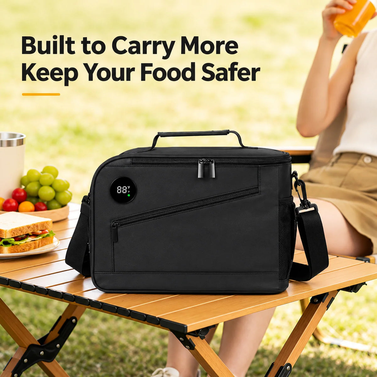Lunch Cooler Insulated Digital Temperature Display